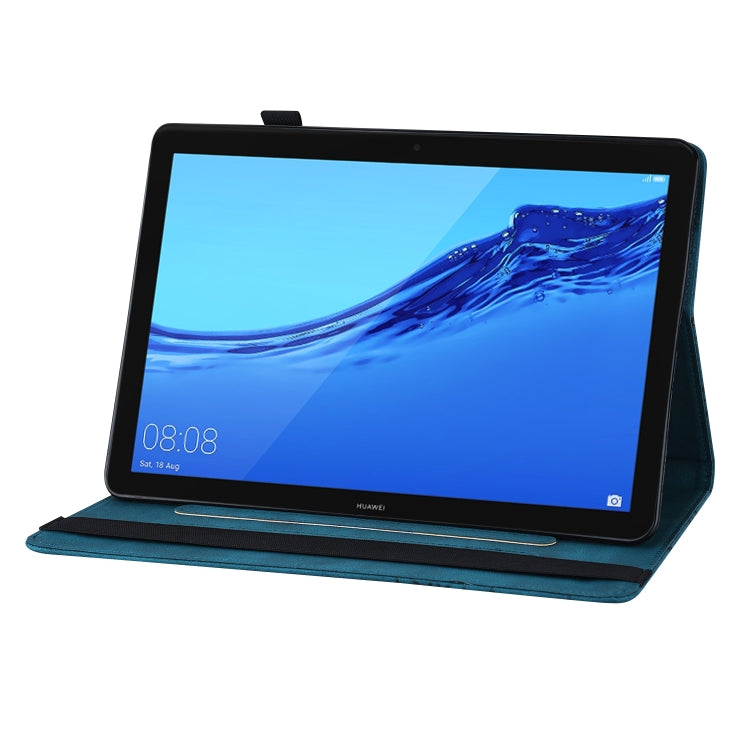 For Huawei MediaPad T5 Big Butterfly Embossed Leather Tablet Case(Blue) - Huawei by PMC TechLife | Online Shopping South Africa | PMC TechLife | Buy Now Pay Later Mobicred