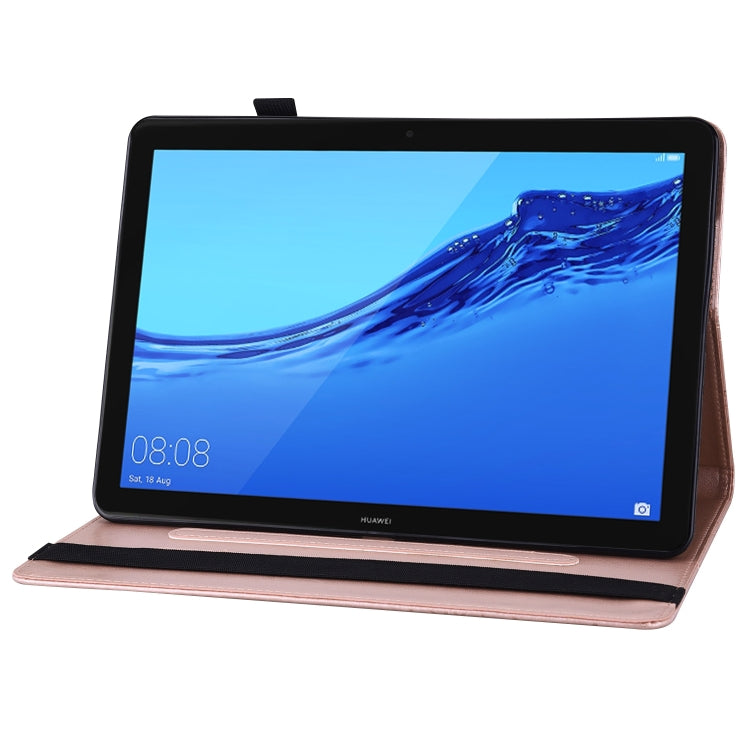 For Huawei MediaPad T5 Big Butterfly Embossed Leather Tablet Case(Rose Gold) - Huawei by PMC TechLife | Online Shopping South Africa | PMC TechLife | Buy Now Pay Later Mobicred