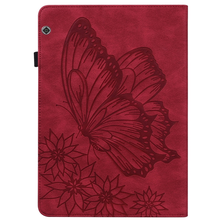 For Huawei MediaPad T5 Big Butterfly Embossed Leather Tablet Case(Red) - free shipping - PMC TechLife - Order now!