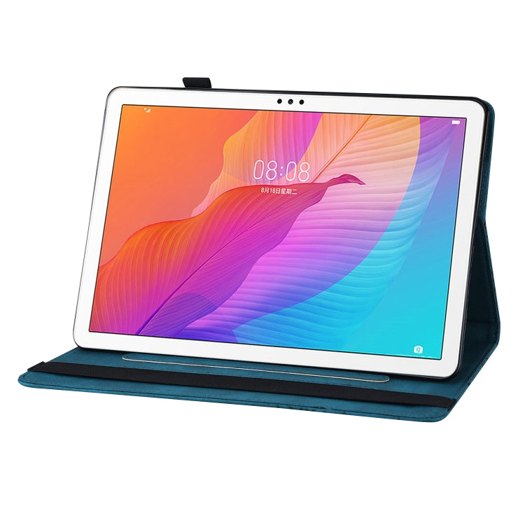 For Huawei MatePad T 10s Big Butterfly Embossed Leather Tablet Case(Blue) - Huawei by PMC TechLife | Online Shopping South Africa | PMC TechLife | Buy Now Pay Later Mobicred