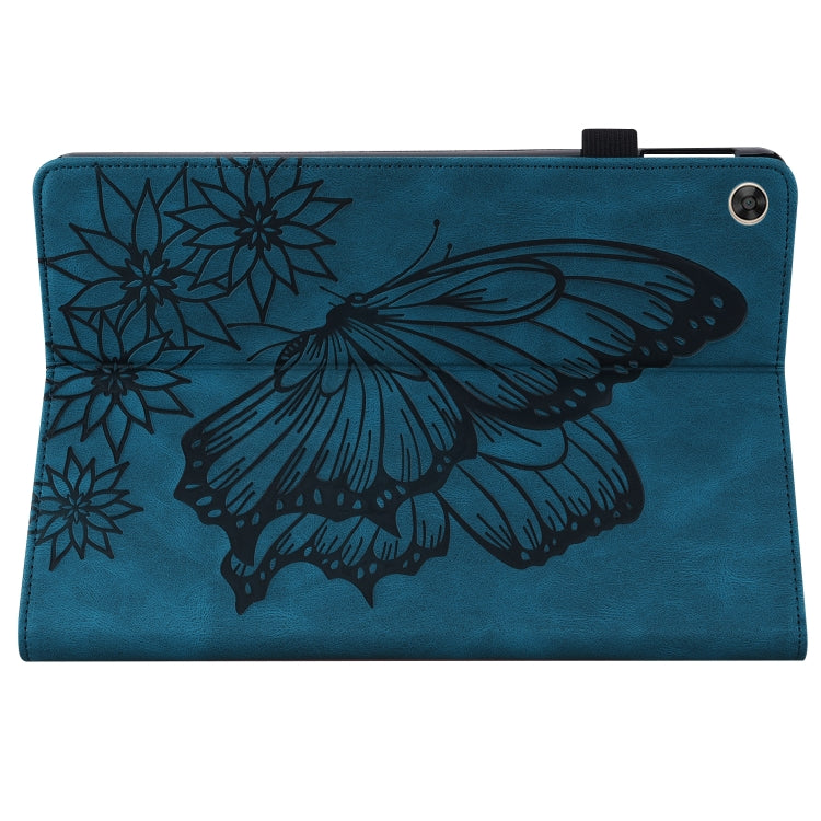 For Huawei MatePad T 10s Big Butterfly Embossed Leather Tablet Case(Blue) - Huawei by PMC TechLife | Online Shopping South Africa | PMC TechLife | Buy Now Pay Later Mobicred