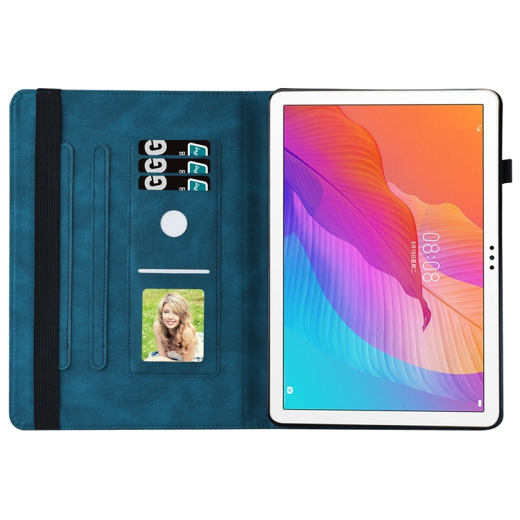 For Huawei MatePad T 10s Big Butterfly Embossed Leather Tablet Case(Blue) - Huawei by PMC TechLife | Online Shopping South Africa | PMC TechLife | Buy Now Pay Later Mobicred