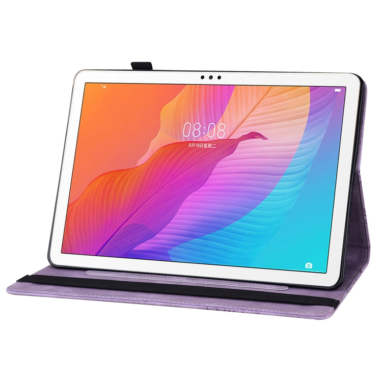 For Huawei MatePad T 10s Big Butterfly Embossed Leather Tablet Case(Purple) - Huawei by PMC TechLife | Online Shopping South Africa | PMC TechLife | Buy Now Pay Later Mobicred