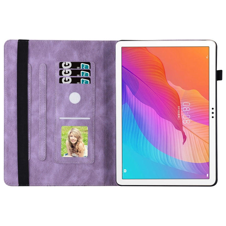 For Huawei MatePad T 10s Big Butterfly Embossed Leather Tablet Case(Purple) - Huawei by PMC TechLife | Online Shopping South Africa | PMC TechLife | Buy Now Pay Later Mobicred