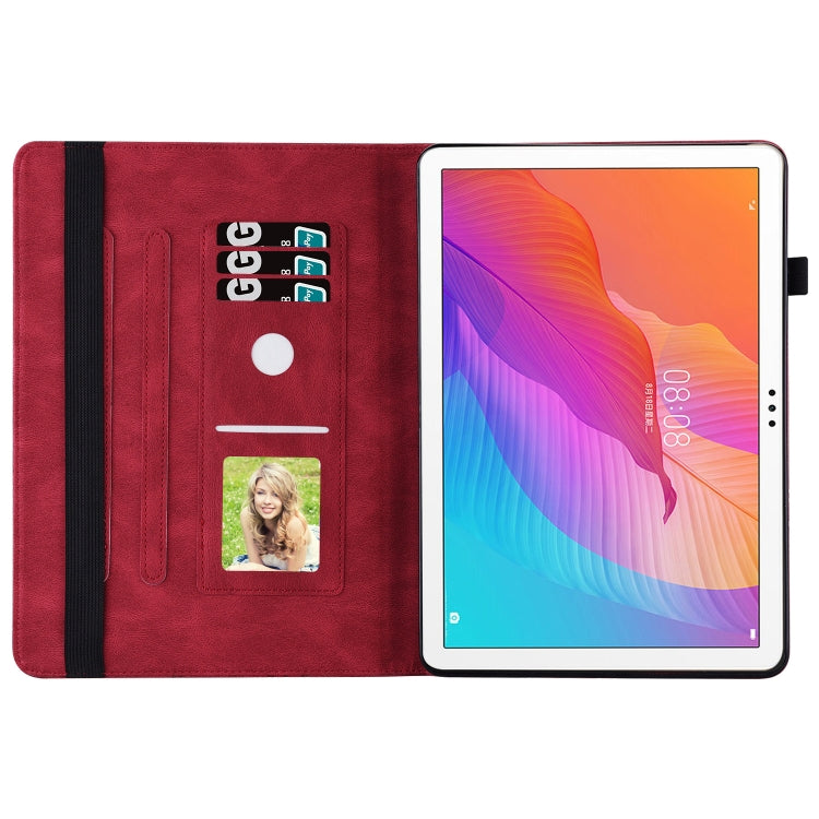 For Huawei MatePad T 10s Big Butterfly Embossed Leather Tablet Case(Red) - Huawei by PMC TechLife | Online Shopping South Africa | PMC TechLife | Buy Now Pay Later Mobicred