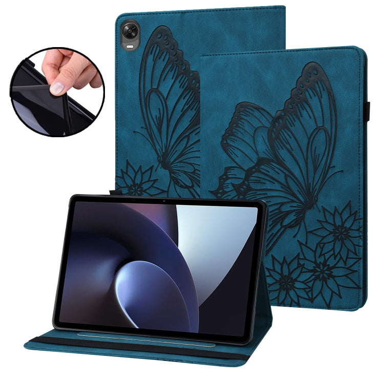 For OPPO Pad 11 inch 2022 Big Butterfly Embossed Leather Tablet Case(Blue) - OPPO by PMC TechLife | Online Shopping South Africa | PMC TechLife | Buy Now Pay Later Mobicred