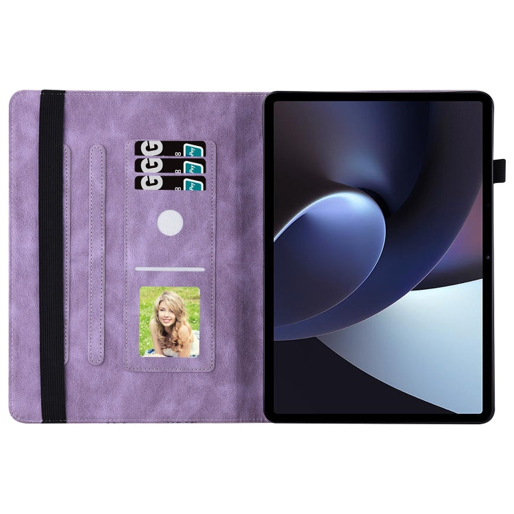 For OPPO Pad 11 inch 2022 Big Butterfly Embossed Leather Tablet Case(Purple) - OPPO by PMC TechLife | Online Shopping South Africa | PMC TechLife | Buy Now Pay Later Mobicred