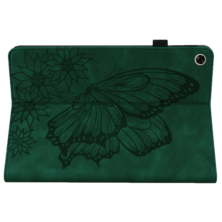 For Realme Pad Big Butterfly Embossed Leather Tablet Case(Green) - Realme by PMC TechLife | Online Shopping South Africa | PMC TechLife | Buy Now Pay Later Mobicred