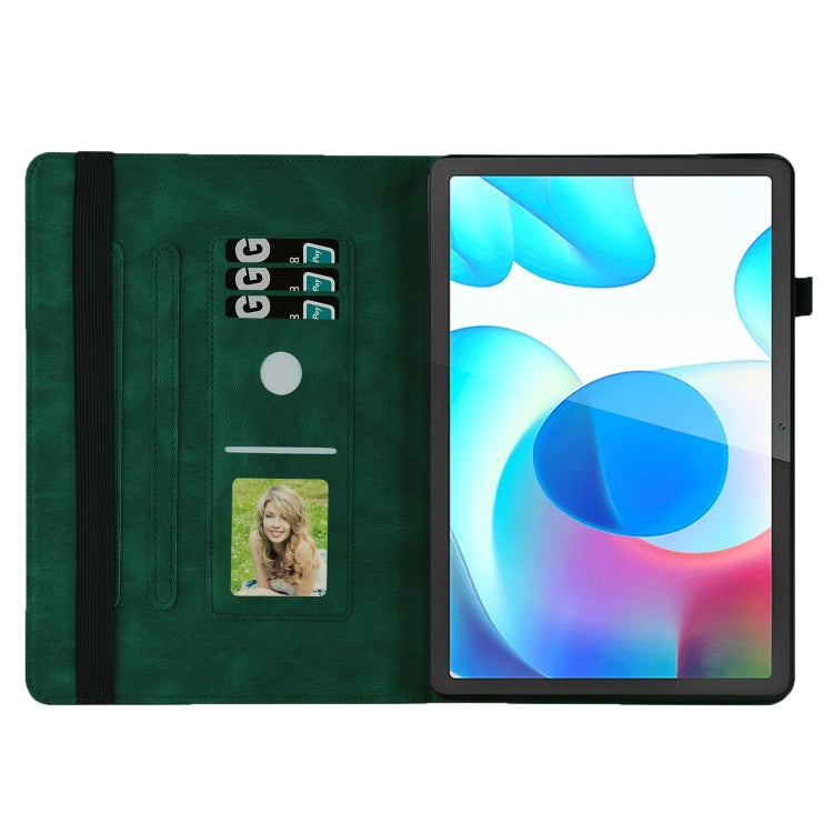 For Realme Pad Big Butterfly Embossed Leather Tablet Case(Green) - Realme by PMC TechLife | Online Shopping South Africa | PMC TechLife | Buy Now Pay Later Mobicred