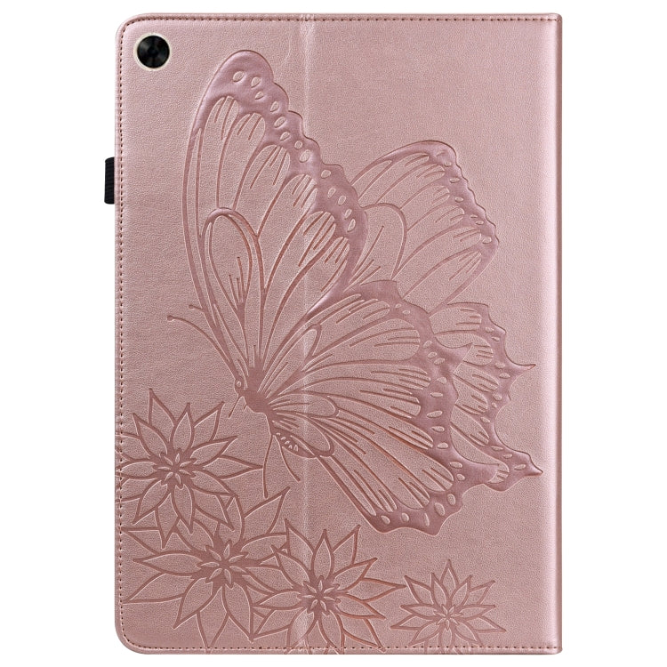 For Realme Pad Big Butterfly Embossed Leather Tablet Case(Rose Gold) - Realme by PMC TechLife | Online Shopping South Africa | PMC TechLife | Buy Now Pay Later Mobicred