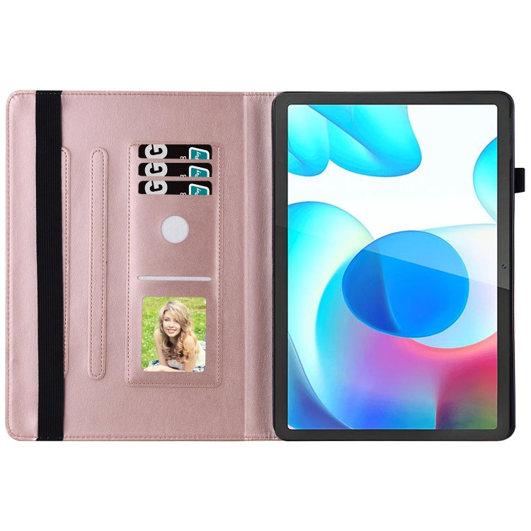 For Realme Pad Big Butterfly Embossed Leather Tablet Case(Rose Gold) - Realme by PMC TechLife | Online Shopping South Africa | PMC TechLife | Buy Now Pay Later Mobicred