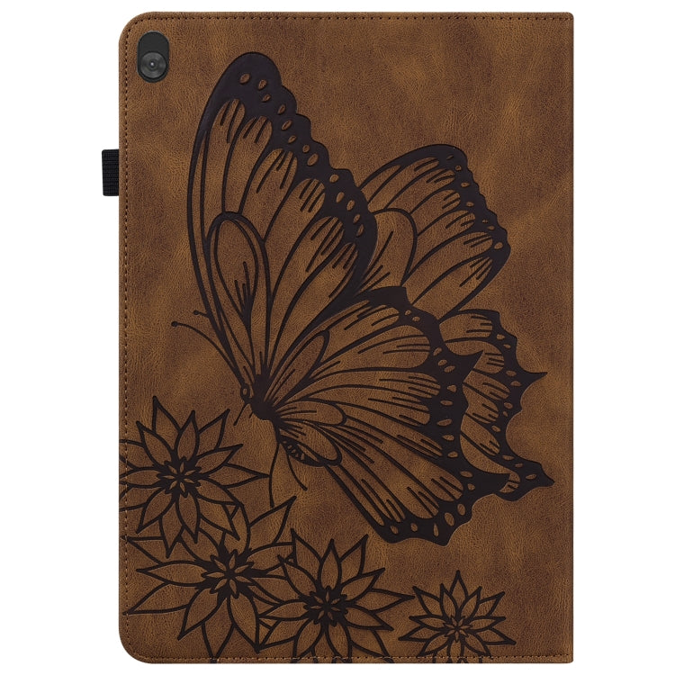 For Lenovo Tab M10 X505L Big Butterfly Embossed Leather Tablet Case(Brown) - Lenovo by PMC TechLife | Online Shopping South Africa | PMC TechLife | Buy Now Pay Later Mobicred