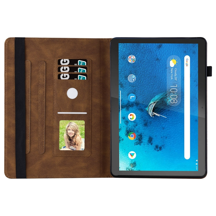 For Lenovo Tab M10 X505L Big Butterfly Embossed Leather Tablet Case(Brown) - Lenovo by PMC TechLife | Online Shopping South Africa | PMC TechLife | Buy Now Pay Later Mobicred