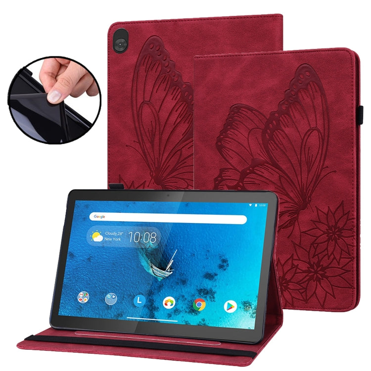 For Lenovo Tab M10 X505L Big Butterfly Embossed Leather Tablet Case(Red) - free shipping - PMC TechLife - Order now!