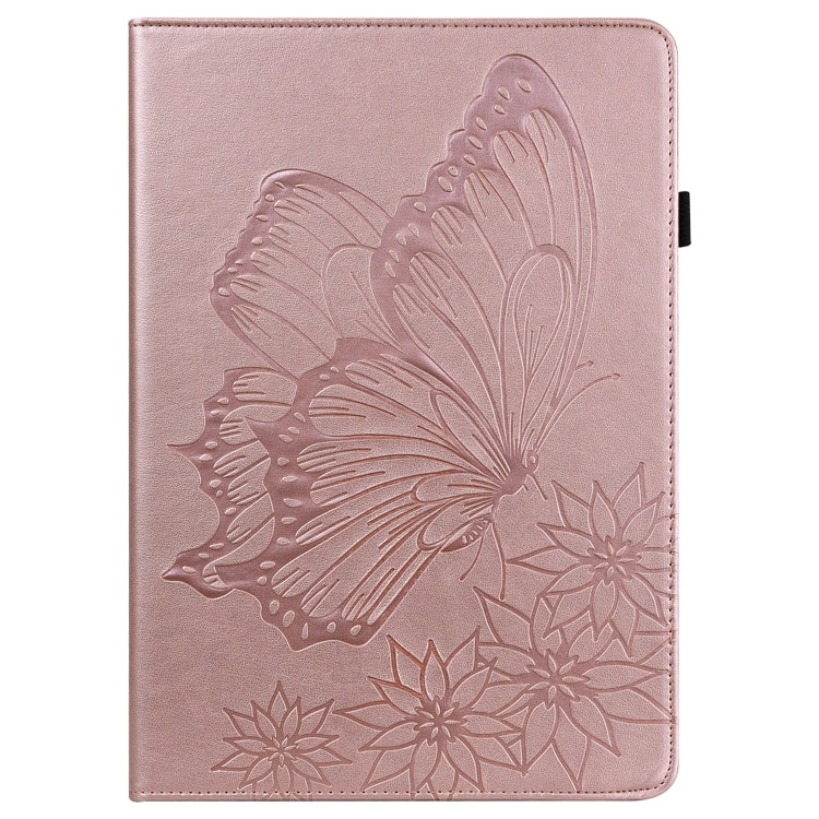 For Lenovo Tab M10 Plus 10.6 3rd Gen 2022 Big Butterfly Embossed Leather Tablet Case(Rose Gold) - Lenovo by PMC TechLife | Online Shopping South Africa | PMC TechLife | Buy Now Pay Later Mobicred
