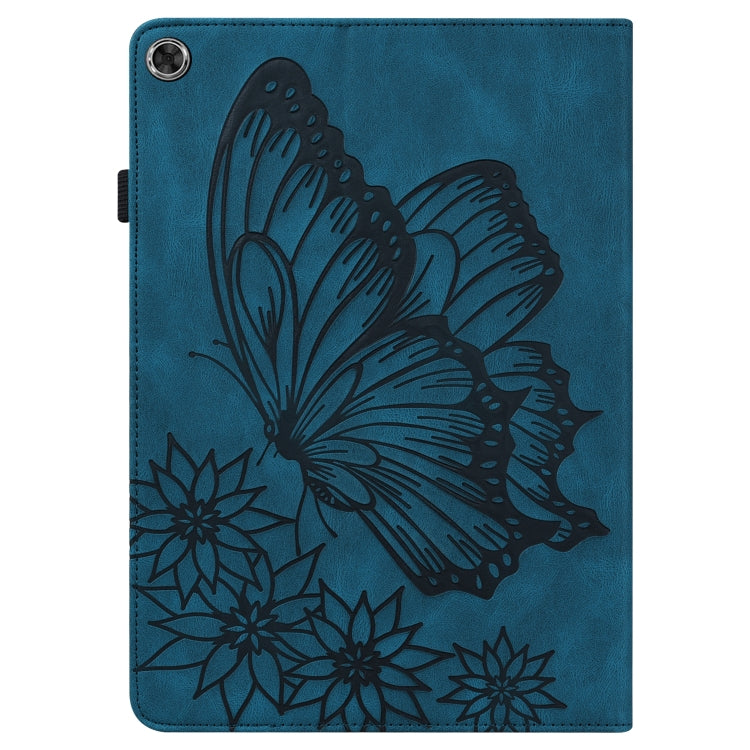 For Lenovo M10 Plus X606F Big Butterfly Embossed Leather Tablet Case(Blue) - Lenovo by PMC TechLife | Online Shopping South Africa | PMC TechLife | Buy Now Pay Later Mobicred