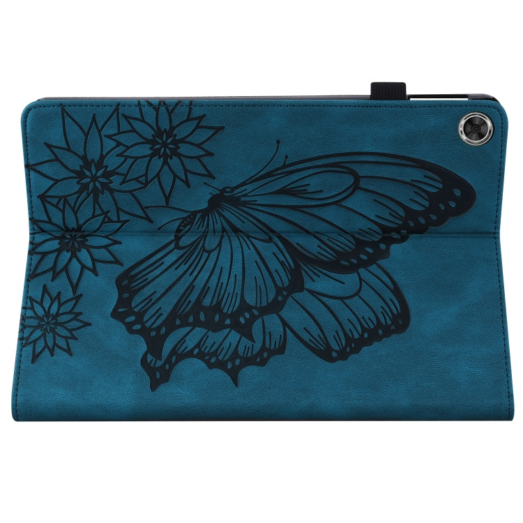 For Lenovo M10 Plus X606F Big Butterfly Embossed Leather Tablet Case(Blue) - Lenovo by PMC TechLife | Online Shopping South Africa | PMC TechLife | Buy Now Pay Later Mobicred