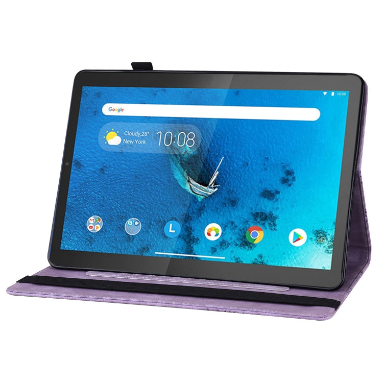 For Lenovo M10 Plus X606F Big Butterfly Embossed Leather Tablet Case(Purple) - Lenovo by PMC TechLife | Online Shopping South Africa | PMC TechLife | Buy Now Pay Later Mobicred