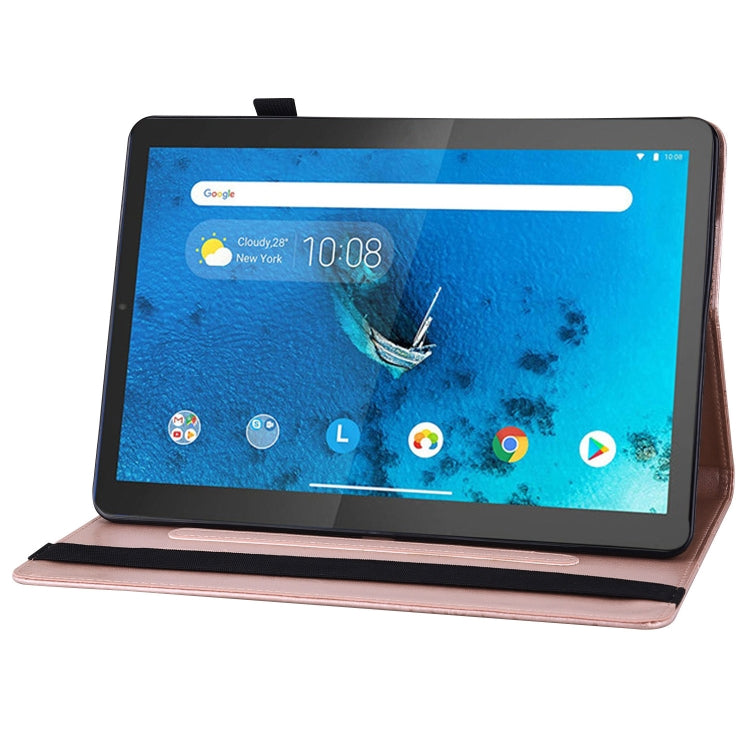 For Lenovo M10 Plus X606F Big Butterfly Embossed Leather Tablet Case(Rose Gold) - Lenovo by PMC TechLife | Online Shopping South Africa | PMC TechLife | Buy Now Pay Later Mobicred