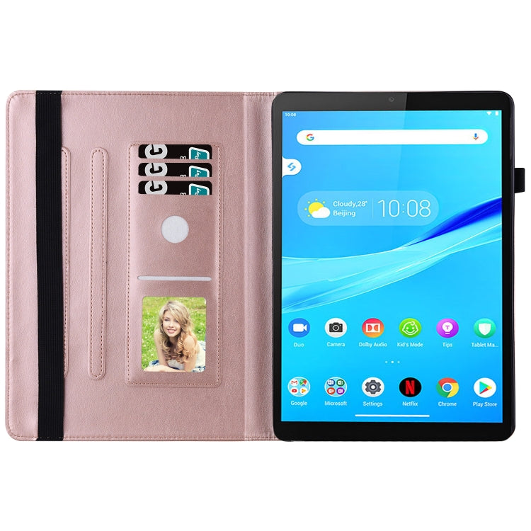 For Lenovo M10 Plus X606F Big Butterfly Embossed Leather Tablet Case(Rose Gold) - Lenovo by PMC TechLife | Online Shopping South Africa | PMC TechLife | Buy Now Pay Later Mobicred