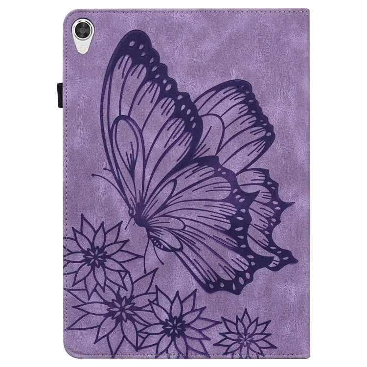 For Lenovo Tab P11 Big Butterfly Embossed Leather Tablet Case(Purple) - Lenovo by PMC TechLife | Online Shopping South Africa | PMC TechLife | Buy Now Pay Later Mobicred