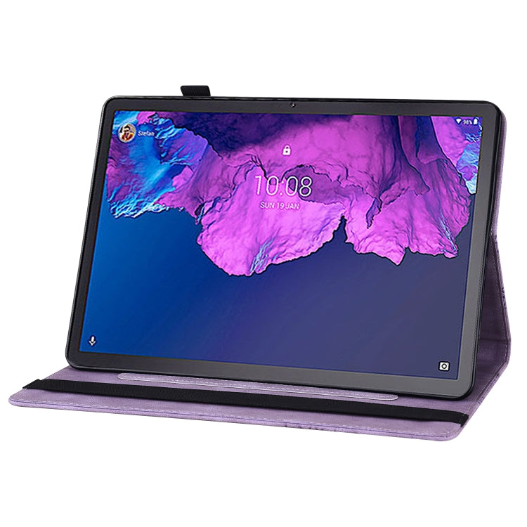 For Lenovo Tab P11 Big Butterfly Embossed Leather Tablet Case(Purple) - Lenovo by PMC TechLife | Online Shopping South Africa | PMC TechLife | Buy Now Pay Later Mobicred