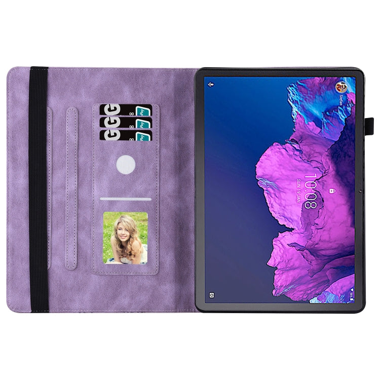 For Lenovo Tab P11 Big Butterfly Embossed Leather Tablet Case(Purple) - Lenovo by PMC TechLife | Online Shopping South Africa | PMC TechLife | Buy Now Pay Later Mobicred
