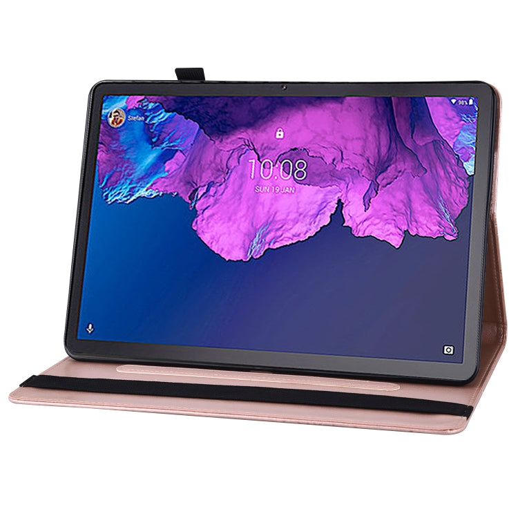 For Lenovo Tab P11 Big Butterfly Embossed Leather Tablet Case(Rose Gold) - Lenovo by PMC TechLife | Online Shopping South Africa | PMC TechLife | Buy Now Pay Later Mobicred