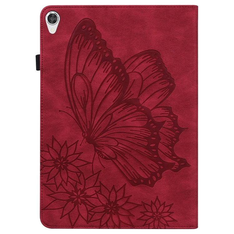 For Lenovo Tab P11 Big Butterfly Embossed Leather Tablet Case(Red) - Lenovo by PMC TechLife | Online Shopping South Africa | PMC TechLife | Buy Now Pay Later Mobicred