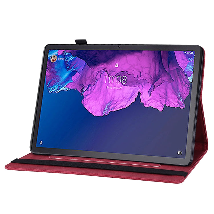 For Lenovo Tab P11 Big Butterfly Embossed Leather Tablet Case(Red) - Lenovo by PMC TechLife | Online Shopping South Africa | PMC TechLife | Buy Now Pay Later Mobicred