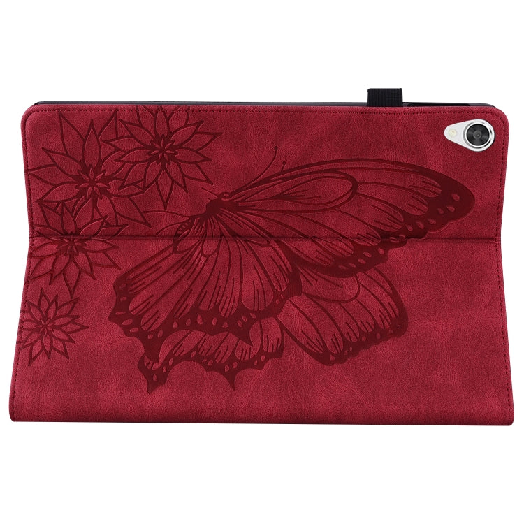 For Lenovo Tab P11 Big Butterfly Embossed Leather Tablet Case(Red) - Lenovo by PMC TechLife | Online Shopping South Africa | PMC TechLife | Buy Now Pay Later Mobicred