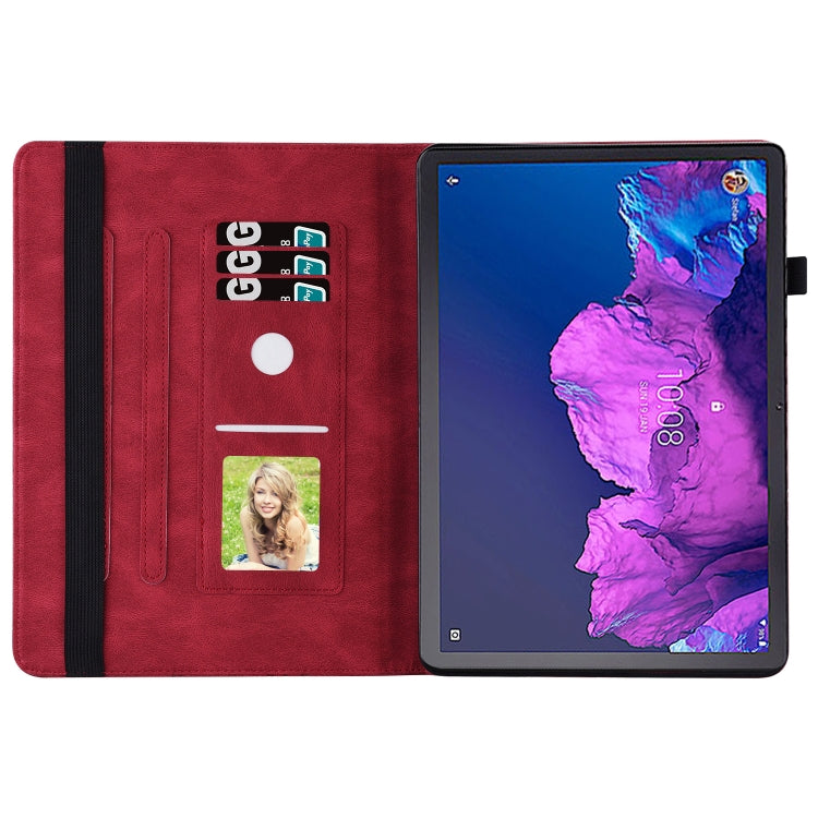 For Lenovo Tab P11 Big Butterfly Embossed Leather Tablet Case(Red) - Lenovo by PMC TechLife | Online Shopping South Africa | PMC TechLife | Buy Now Pay Later Mobicred