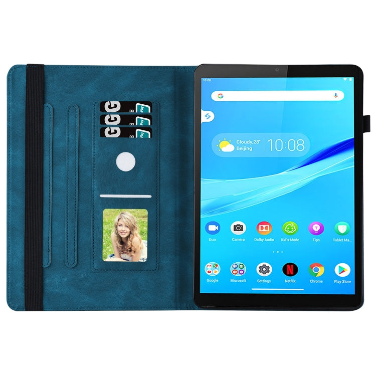 For Lenovo Tab M10 HD 2nd Gen Big Butterfly Embossed Leather Tablet Case(Blue) - Lenovo by PMC TechLife | Online Shopping South Africa | PMC TechLife | Buy Now Pay Later Mobicred