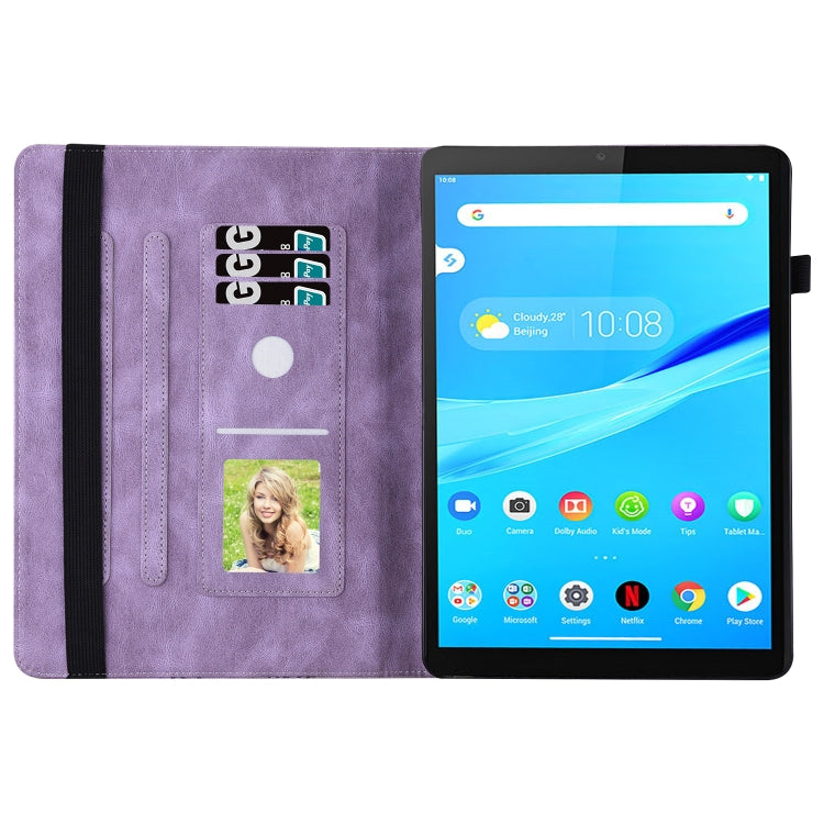 For Lenovo Tab M10 HD 2nd Gen Big Butterfly Embossed Leather Tablet Case(Purple) - Lenovo by PMC TechLife | Online Shopping South Africa | PMC TechLife | Buy Now Pay Later Mobicred