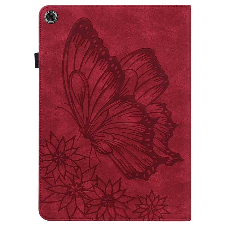 For Lenovo Tab M10 HD 2nd Gen Big Butterfly Embossed Leather Tablet Case(Red) - Lenovo by PMC TechLife | Online Shopping South Africa | PMC TechLife | Buy Now Pay Later Mobicred