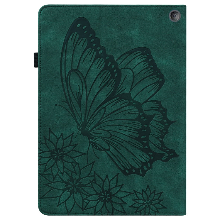 For Amazon Kindle Fire HD 10 / 10 Plus 2021 Big Butterfly Embossed Leather Tablet Case(Green) - free shipping - PMC TechLife - Order now!