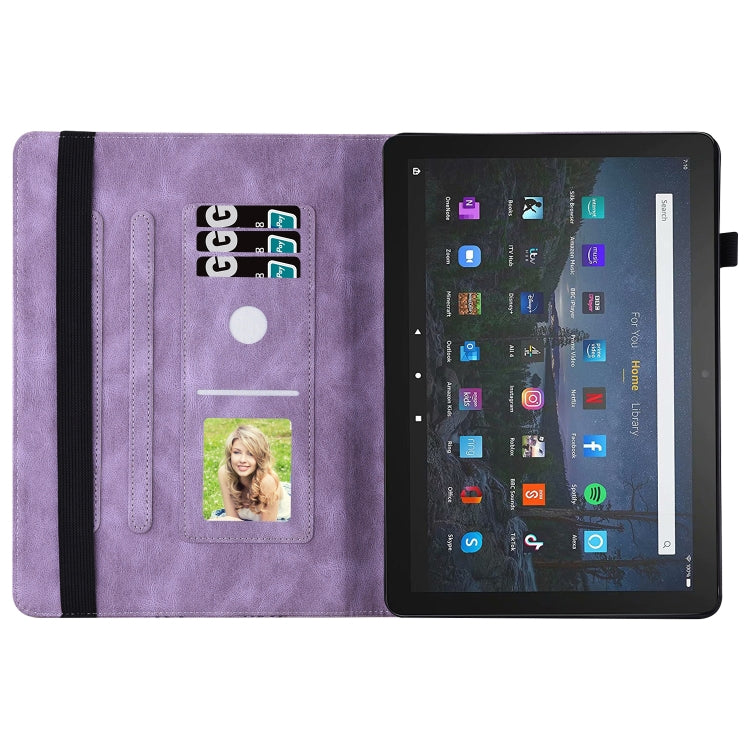 For Amazon Kindle Fire HD 10 / 10 Plus 2021 Big Butterfly Embossed Leather Tablet Case(Purple) - Amazon by PMC TechLife | Online Shopping South Africa | PMC TechLife | Buy Now Pay Later Mobicred