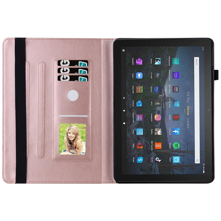 For Amazon Kindle Fire HD 10 / 10 Plus 2021 Big Butterfly Embossed Leather Tablet Case(Rose Gold) - Amazon by PMC TechLife | Online Shopping South Africa | PMC TechLife | Buy Now Pay Later Mobicred