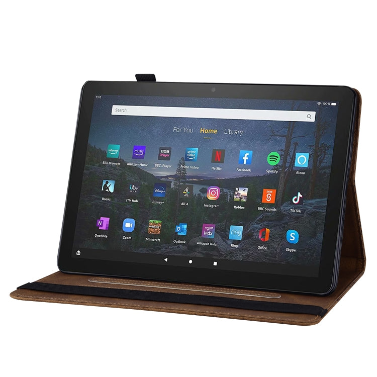 For Amazon Kindle Fire HD 10 / 10 Plus 2021 Big Butterfly Embossed Leather Tablet Case(Brown) - Amazon by PMC TechLife | Online Shopping South Africa | PMC TechLife | Buy Now Pay Later Mobicred