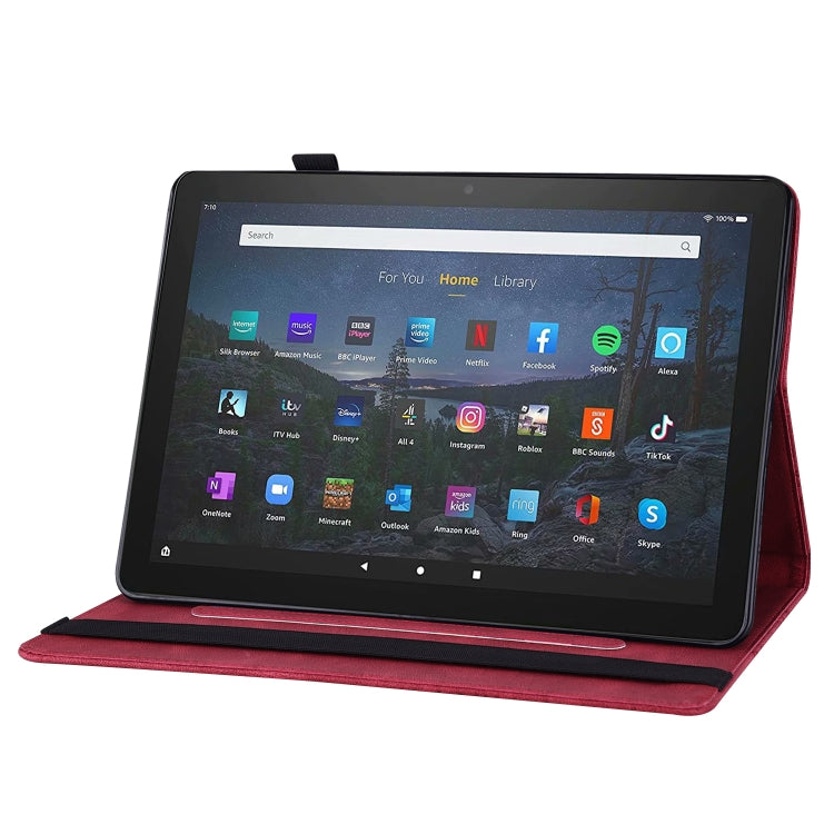 For Amazon Kindle Fire HD 10 / 10 Plus 2021 Big Butterfly Embossed Leather Tablet Case(Red) - Amazon by PMC TechLife | Online Shopping South Africa | PMC TechLife | Buy Now Pay Later Mobicred