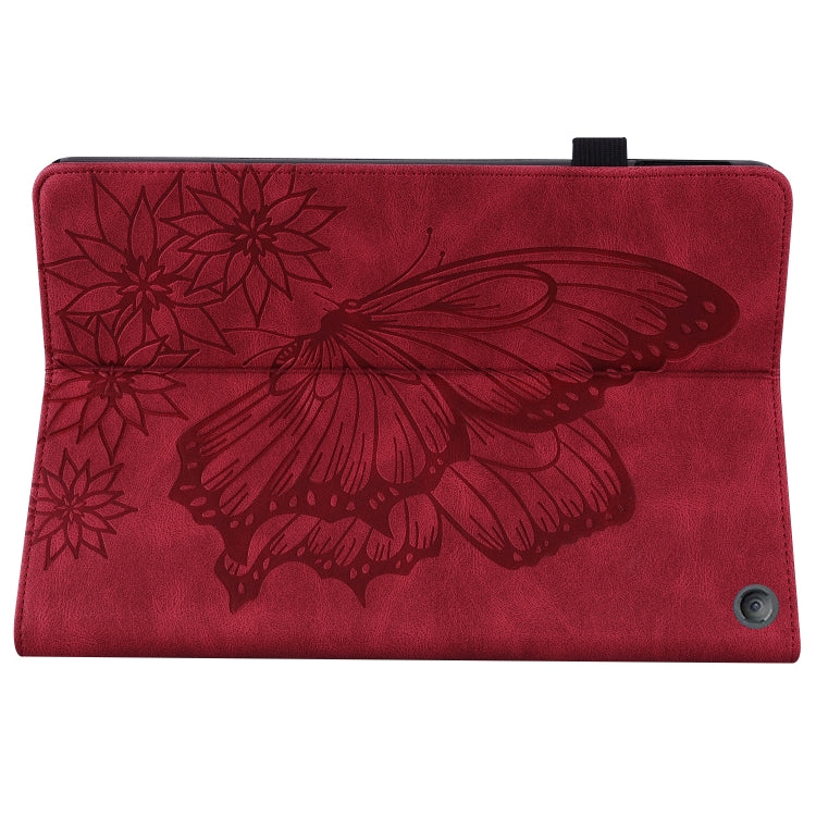 For Amazon Kindle Fire HD 10 / 10 Plus 2021 Big Butterfly Embossed Leather Tablet Case(Red) - Amazon by PMC TechLife | Online Shopping South Africa | PMC TechLife | Buy Now Pay Later Mobicred