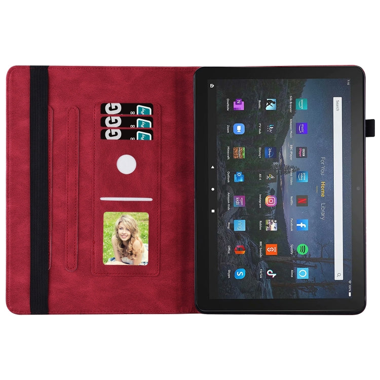 For Amazon Kindle Fire HD 10 / 10 Plus 2021 Big Butterfly Embossed Leather Tablet Case(Red) - Amazon by PMC TechLife | Online Shopping South Africa | PMC TechLife | Buy Now Pay Later Mobicred