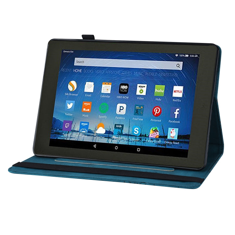 For Amazon Kindle Fire HD 10 2019 / 2017 Big Butterfly Embossed Smart Leather Tablet Case(Blue) - Amazon by PMC TechLife | Online Shopping South Africa | PMC TechLife | Buy Now Pay Later Mobicred