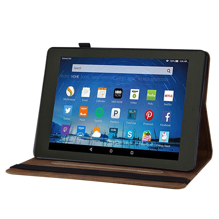 For Amazon Kindle Fire HD 10 2019 / 2017 Big Butterfly Embossed Smart Leather Tablet Case(Brown) - Amazon by PMC TechLife | Online Shopping South Africa | PMC TechLife | Buy Now Pay Later Mobicred