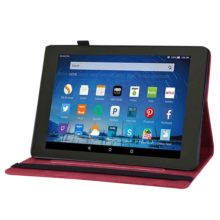 For Amazon Kindle Fire HD 10 2019 / 2017 Big Butterfly Embossed Smart Leather Tablet Case(Red) - Amazon by PMC TechLife | Online Shopping South Africa | PMC TechLife | Buy Now Pay Later Mobicred