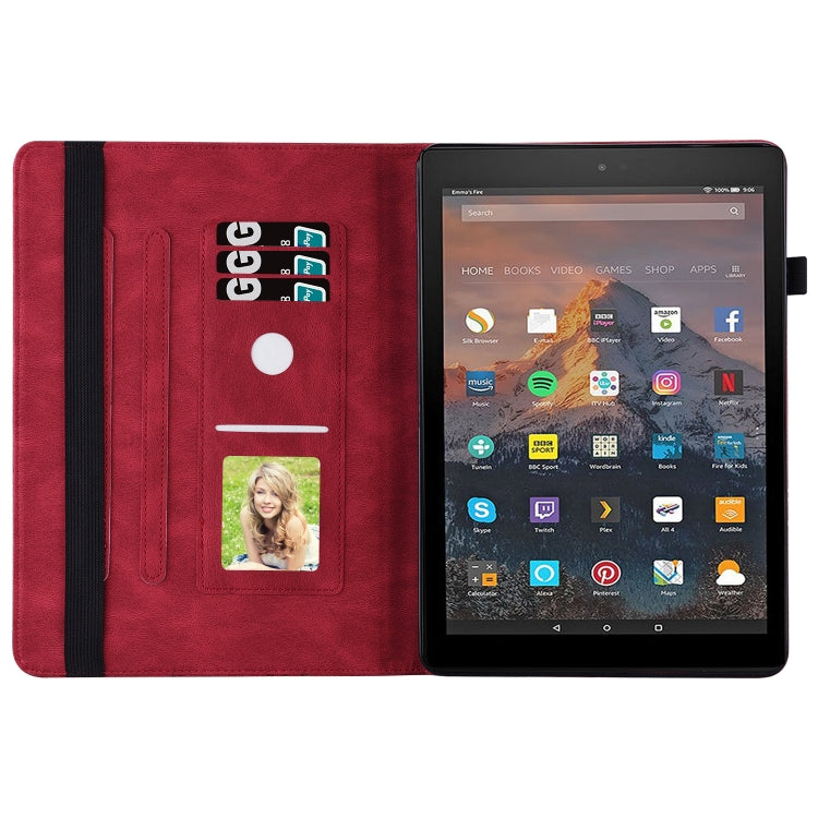 For Amazon Kindle Fire HD 10 2019 / 2017 Big Butterfly Embossed Smart Leather Tablet Case(Red) - Amazon by PMC TechLife | Online Shopping South Africa | PMC TechLife | Buy Now Pay Later Mobicred