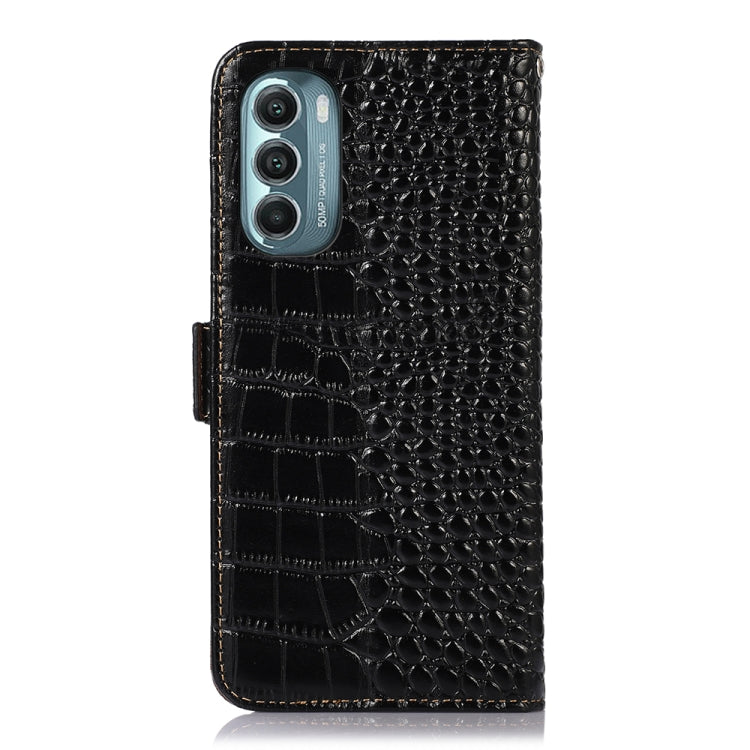 For Motorola Moto G Stylus 5G 2022 Crocodile Top Layer Cowhide Leather Phone Case(Black) - Motorola Cases by PMC TechLife | Online Shopping South Africa | PMC TechLife | Buy Now Pay Later Mobicred