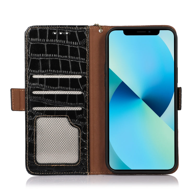 For Motorola Moto G Stylus 5G 2022 Crocodile Top Layer Cowhide Leather Phone Case(Black) - Motorola Cases by PMC TechLife | Online Shopping South Africa | PMC TechLife | Buy Now Pay Later Mobicred