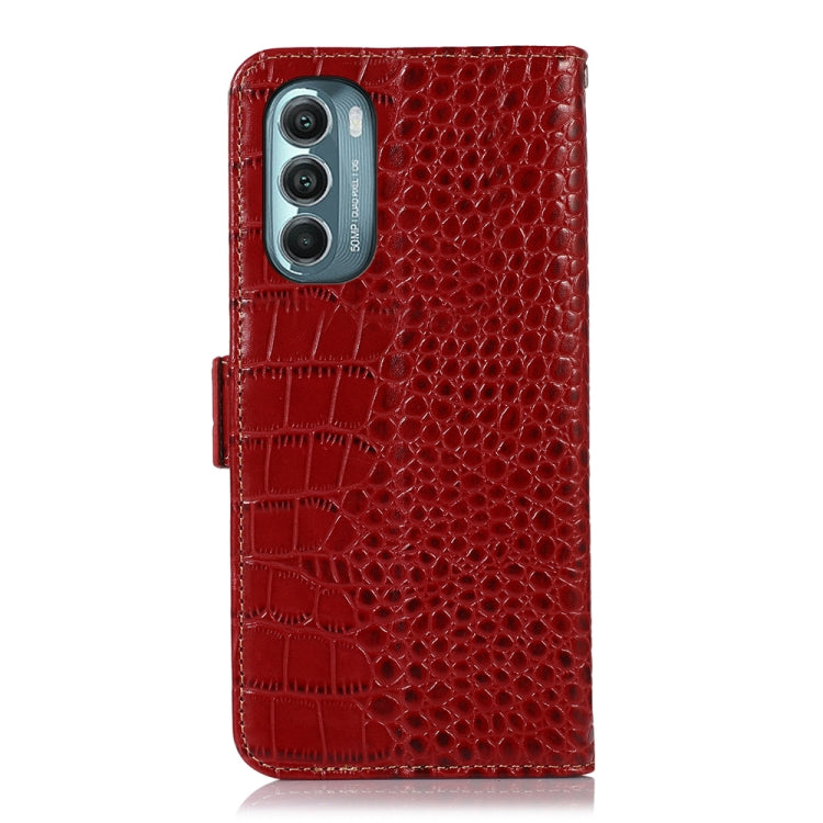 For Motorola Moto G Stylus 5G 2022 Crocodile Top Layer Cowhide Leather Phone Case(Red) - Motorola Cases by PMC TechLife | Online Shopping South Africa | PMC TechLife | Buy Now Pay Later Mobicred