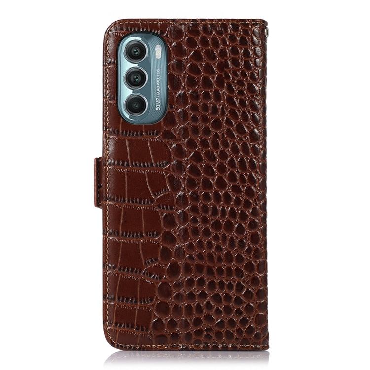 For Motorola Moto G Stylus 5G 2022 Crocodile Top Layer Cowhide Leather Phone Case(Brown) - Motorola Cases by PMC TechLife | Online Shopping South Africa | PMC TechLife | Buy Now Pay Later Mobicred